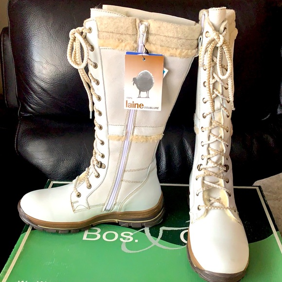 Brand New in Box White/Cream Tall winter Combat Boots - Picture 2 of 12